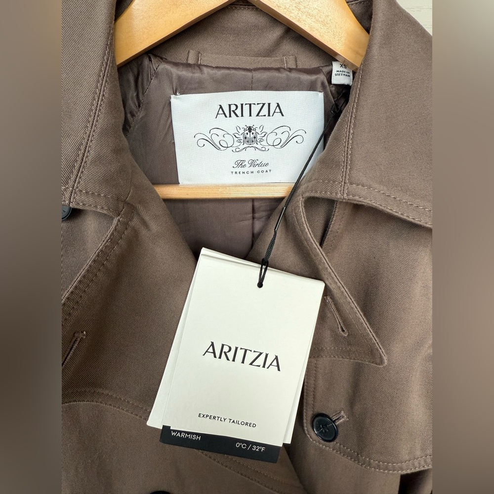 NWT Aritzia Brown (cola taupe) Trench Coat - Picture 3 of 7